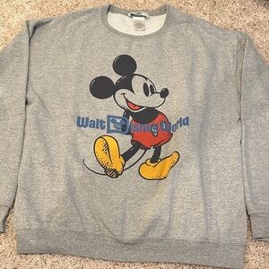 Disney Gray Crewneck Sweater with Mickey Mouse